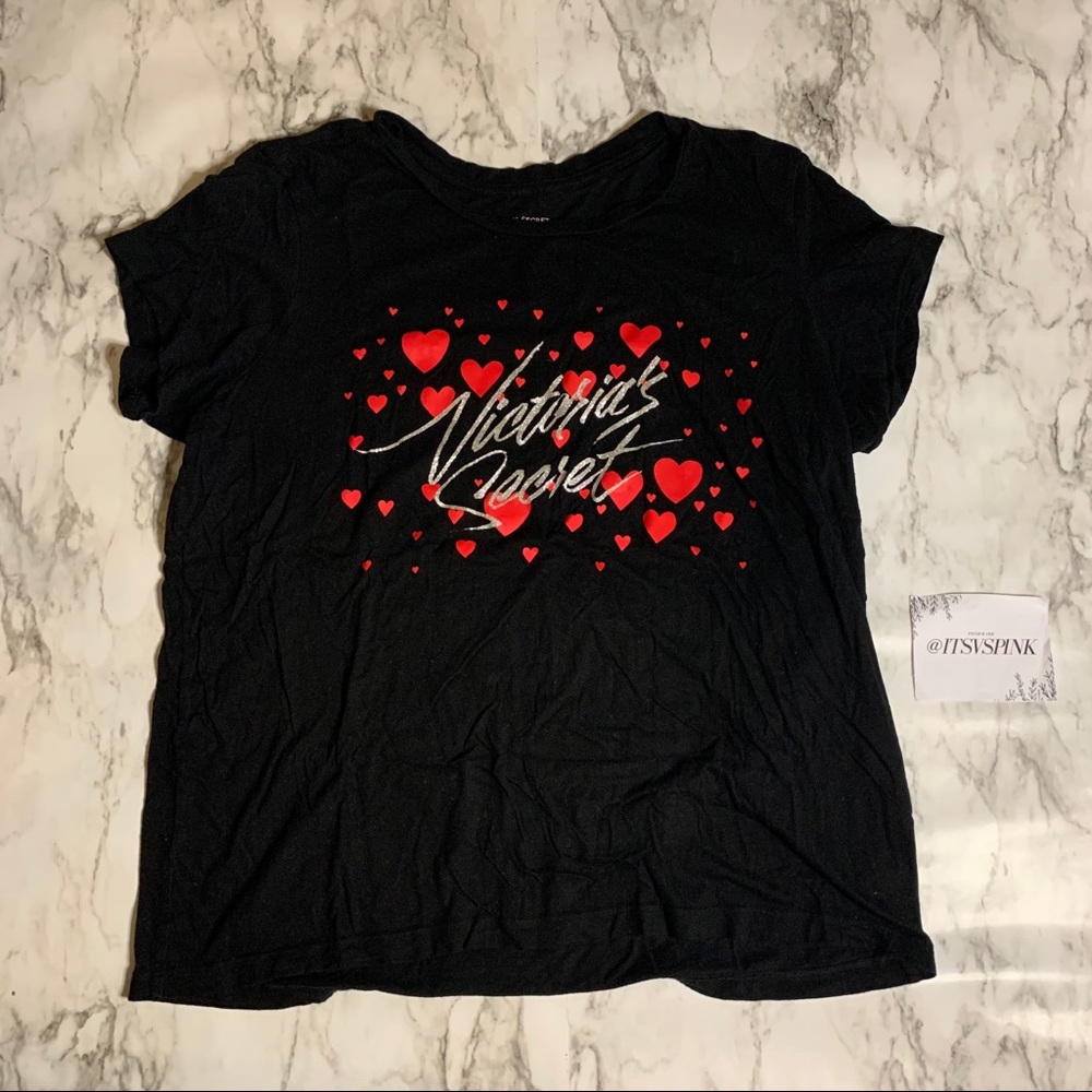 VICTORIAS SECRET Sleep Tee - Red hearts